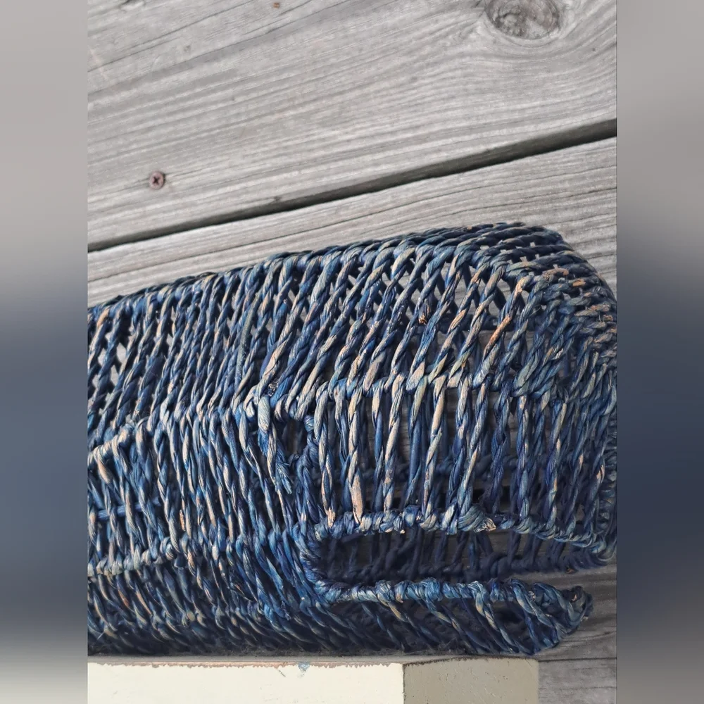 Tommy Bahama Nautical Blue Whale Woven Wicker Sculpture